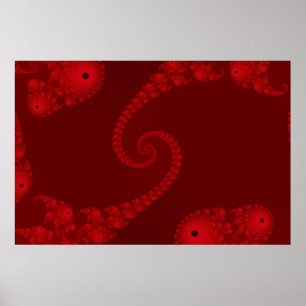 Poster Cartaz de Espiral Dupla Vermelha Profunda