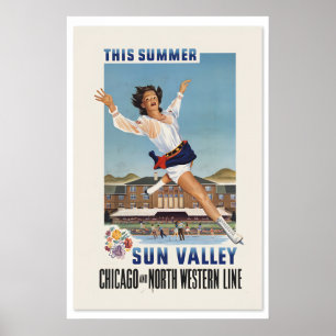 Poster Cartaz de Esportes de Inverno de 1941 Sun Valley I