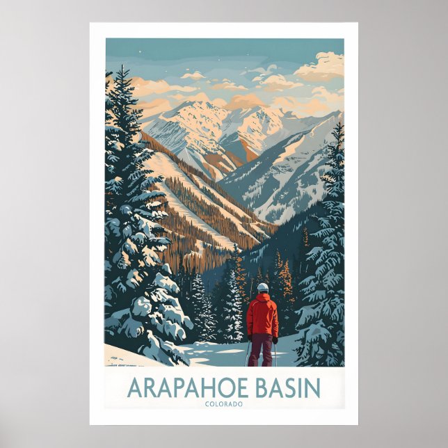 Poster Cartaz de Esqui Arapahoe Basin 1 (Frente)