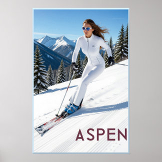 Poster Cartaz de esqui Aspen
