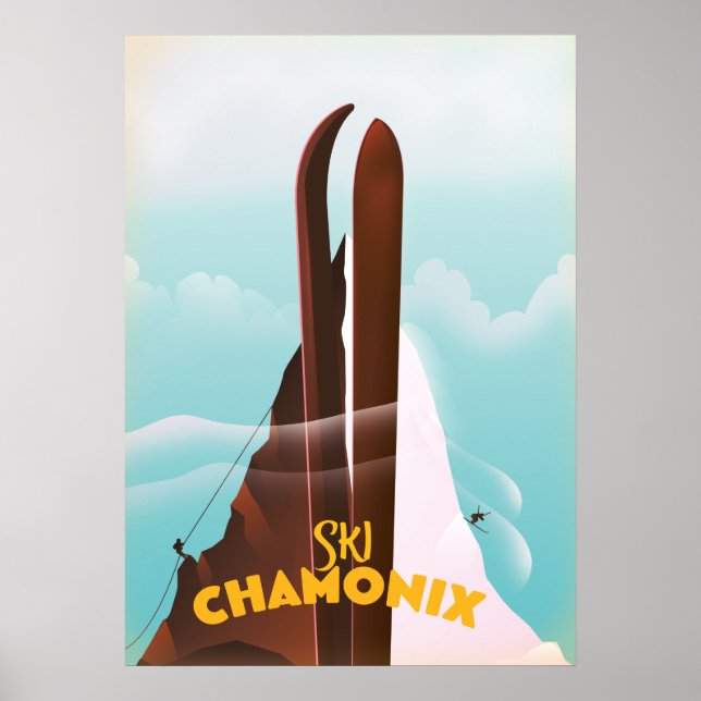 Poster Cartaz de esqui Chamonix-Mont-Blanc (Frente)