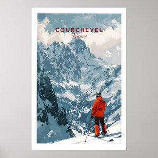 Poster Cartaz de Esqui Courchevel 1