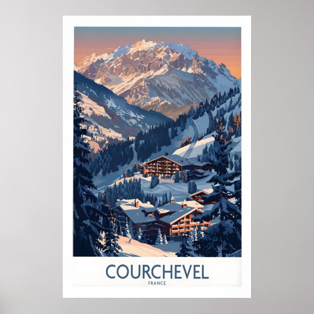 Poster Cartaz de Esqui Courchevel - França 1 (Frente)
