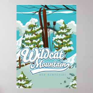 Poster Cartaz de esqui da Montanha Wildcat New Hampshire
