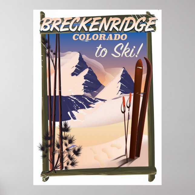 Poster Cartaz de esqui de Breckenridge, Colorado (Frente)