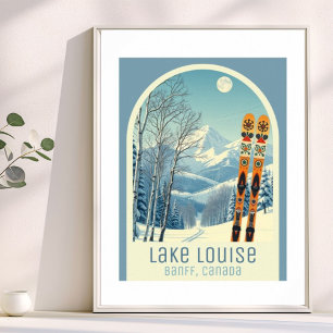 Poster Cartaz de esqui de Lake Louise Banff Alberta Canad