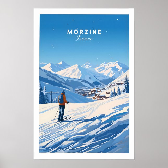 Poster Cartaz de Esqui de Morzine 1 (Frente)