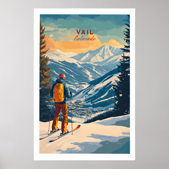 Poster Cartaz de Esqui de Vail - Colorado 1 (Frente)