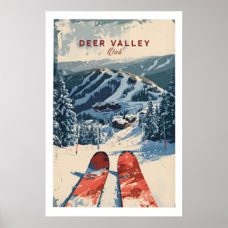 Poster Cartaz de Esqui Deer Valley 1