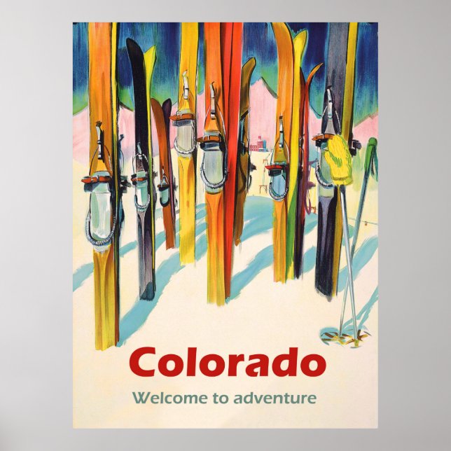 Poster Cartaz de Esqui do Colorado (Frente)