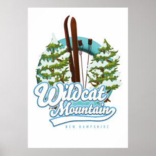 Poster Cartaz de esqui do Wildcat Mountain New Hampshire