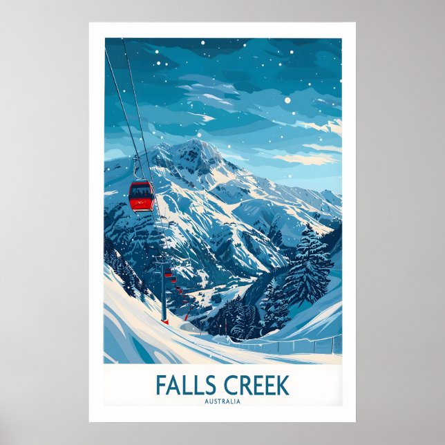 Poster Cartaz de Esqui Falls Creek - Austrália 1 (Frente)
