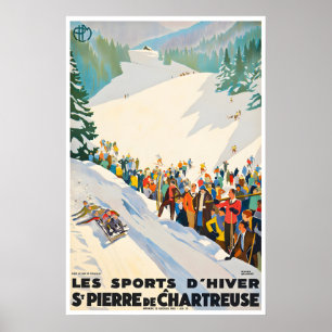 Poster Cartaz de Esqui Francês Saint Pierre de Chartreuse