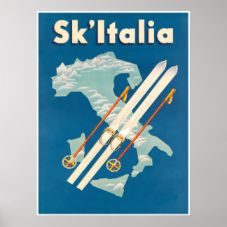 Poster Cartaz de esqui Itália