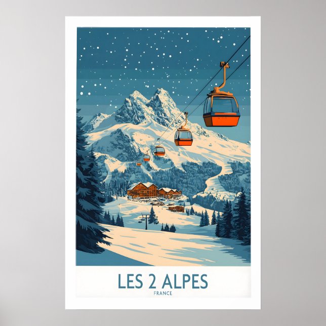 Poster Cartaz de Esqui Les 2 Alpes 1 (Frente)