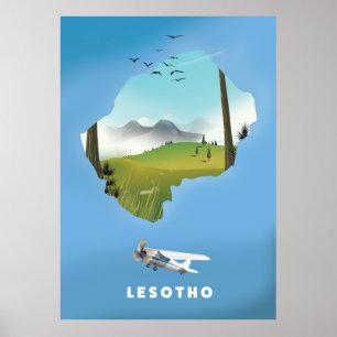 Poster cartaz de esqui Lesoto África do Sul