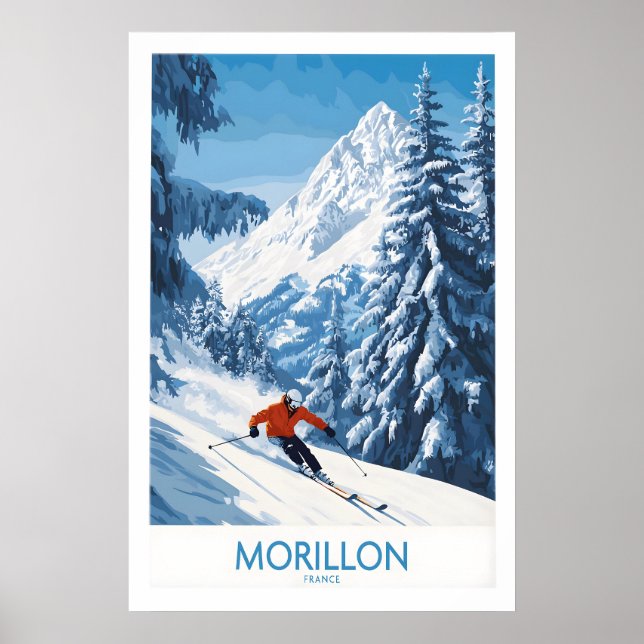 Poster Cartaz de Esqui Morillon 1 (Frente)