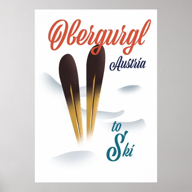 Poster Cartaz de esqui Obergurgl Áustria (Frente)