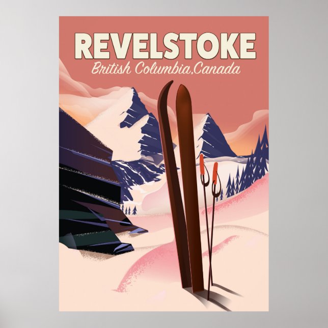 Poster Cartaz de esqui Revelstoke  Columbia Britânica, Ca (Frente)