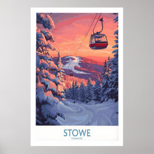 Poster Cartaz de Esqui Stowe Vermont 1