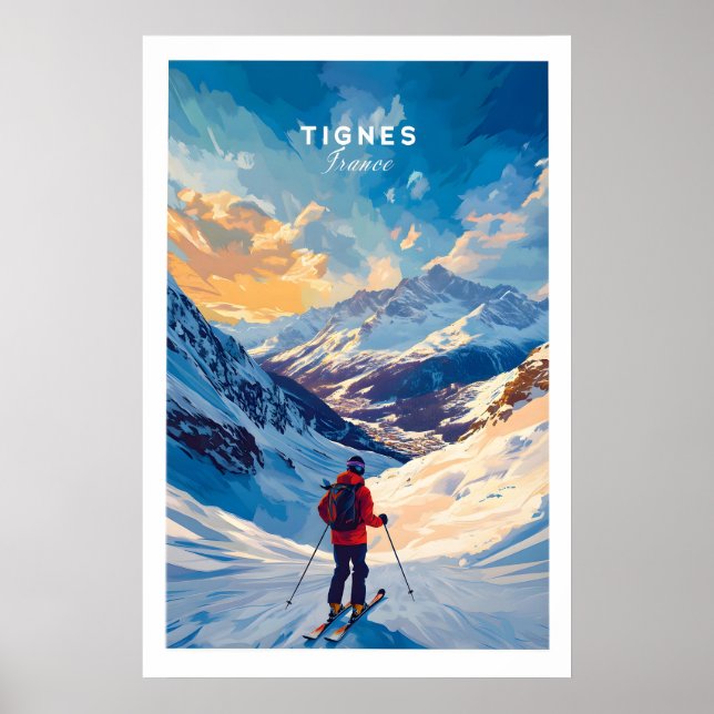 Poster Cartaz de Esqui Tignes 1 (Frente)