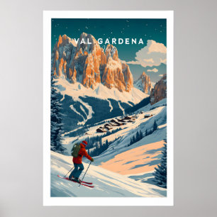 Poster Cartaz de Esqui Val Gardena - Itália 1
