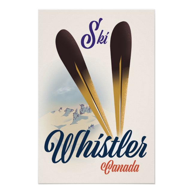 Póster Cartaz de esqui Whistler Canadá (Frente)