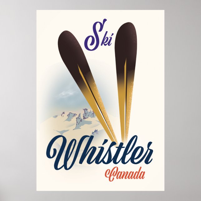 Poster Cartaz de esqui Whistler Canadá (Frente)