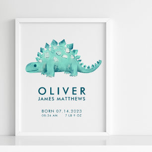 Poster Cartaz de Estatísticas de Nascimento do Dinossauro