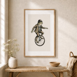 Póster Cartaz de Estilo Vintage com Sapo Caprichoso em Un