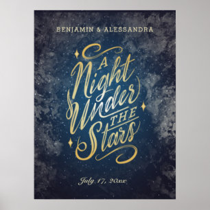 Poster Cartaz de Evento Uma Noite Sob as Estrelas