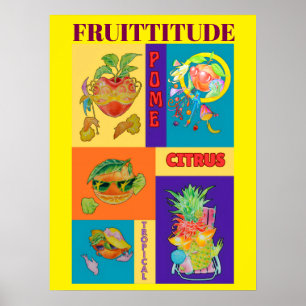 POSTER CARTAZ DE EXIBIÇÃO DE PERSONALIDADE DE FRUTAS MIST