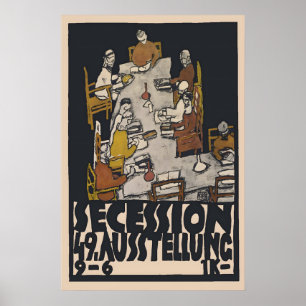 Poster Cartaz de Exposição da Secessão de Viena de Egon S