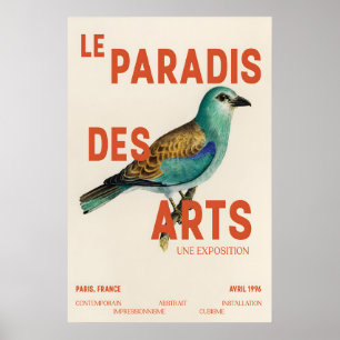 Poster Cartaz de Exposição de Arte de Pássaros Abstrato I