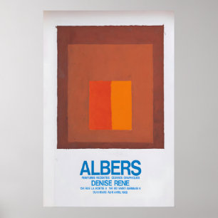 Poster Cartaz de Exposição de Joseph Albers 1968 Arte Abs
