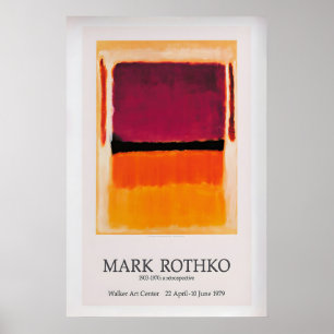 Poster Cartaz de Exposição de Mark Rothko 1979 Vintage