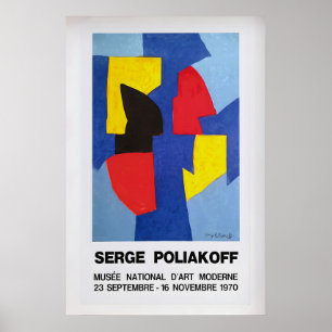 Poster Cartaz de exposição de Serge Poliakoff 1970 Vintag