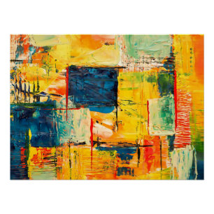 Póster Cartaz de Expressão Abstrata Colorida Moderna