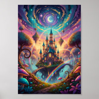Poster Cartaz de Fantasia Cósmica do Castelo Flutuante Ps