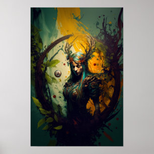 Poster Cartaz de Fantasia de Elven Ranger Arte de D&D 1