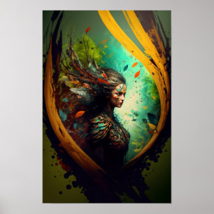 Poster Cartaz de Fantasia de Elven Ranger Arte de D&D 3