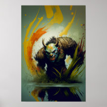Cartaz de Fantasia de Guerreiro Orc | Arte de Jogo