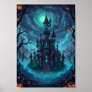 Poster Cartaz de Fantasia de Halloween do Castelo Assombr