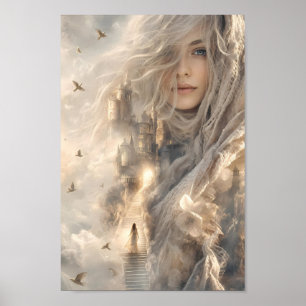 Poster Cartaz de Fantasia do Castelo Etéreo de Luz