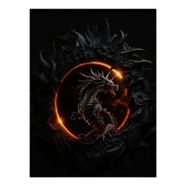 Póster Cartaz de Fantasia do Eclipse Solar do Dragão Épic