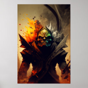 Poster Cartaz de Fantasia do Senhor da Guerra Orc   Decor