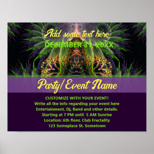 Poster Cartaz de Fantasia do Templo Florestal Fractal