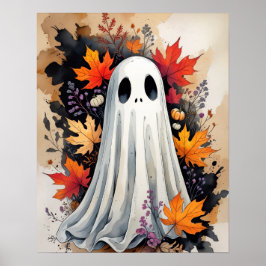 Poster Cartaz de Fantasma de Outono - Halloween e Outono