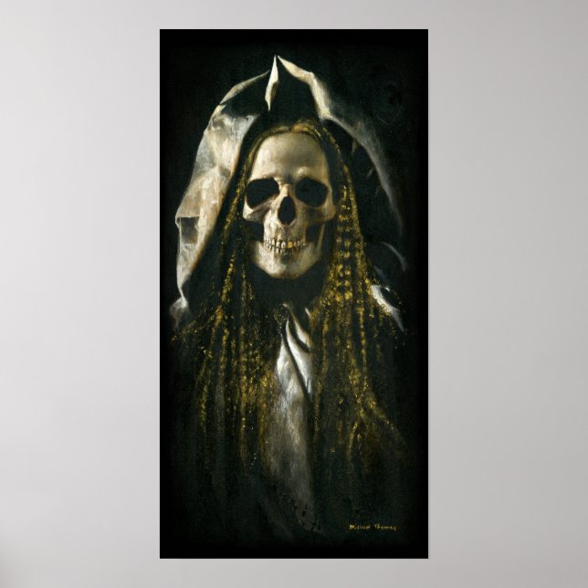 Poster Cartaz de Fantasma Esqueleto Gótico (Frente)