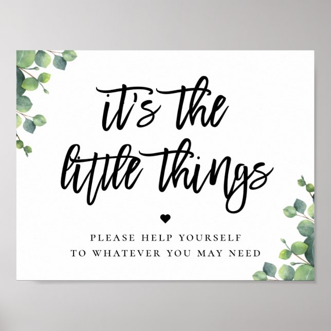 Poster Cartaz de Favor de Banheiro de Casamento com Folha (Frente)
